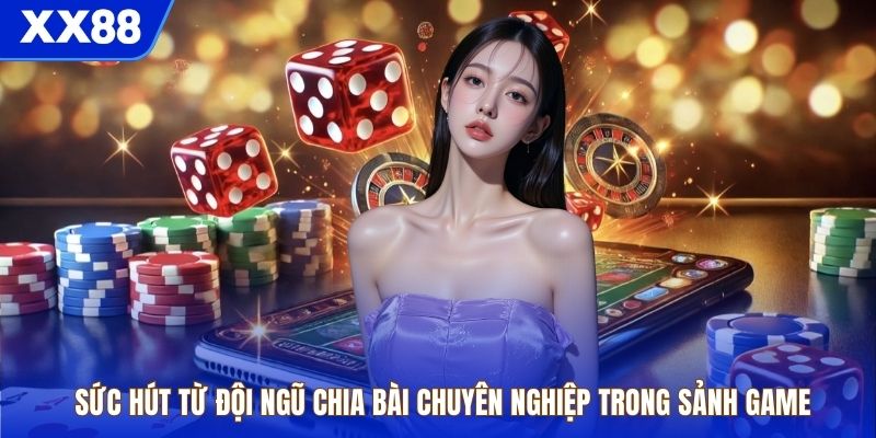 Sức hút từ đội ngũ chia bài chuyên nghiệp trong sảnh game